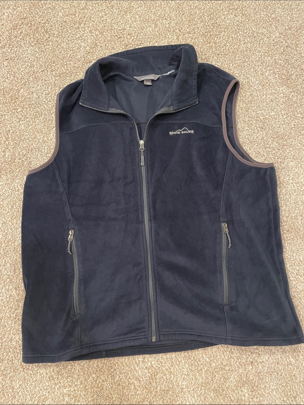 Eddie Bauer Black Fleece Vest with Logo Tag
